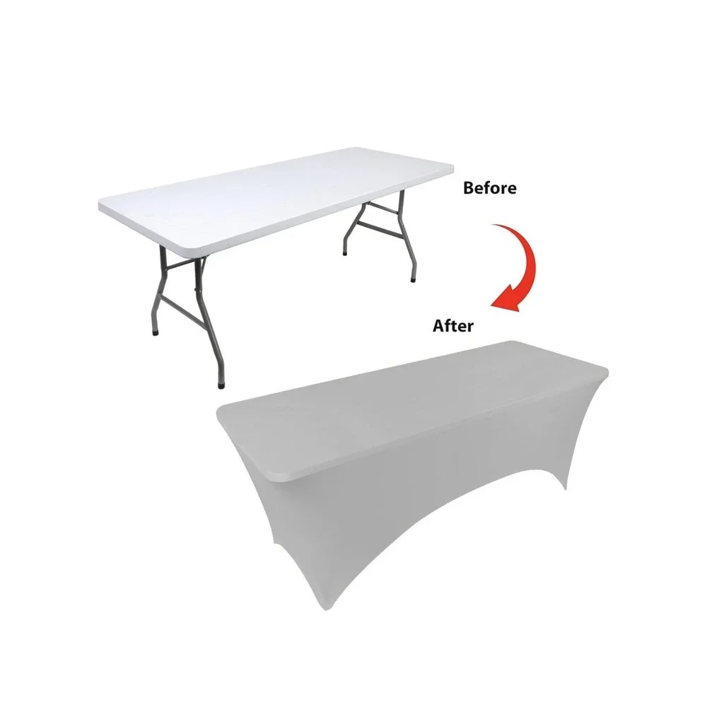 Fitted Table Covers For 6 Foot Tables Spandex Table Covers 6ft Sliver Gray Table